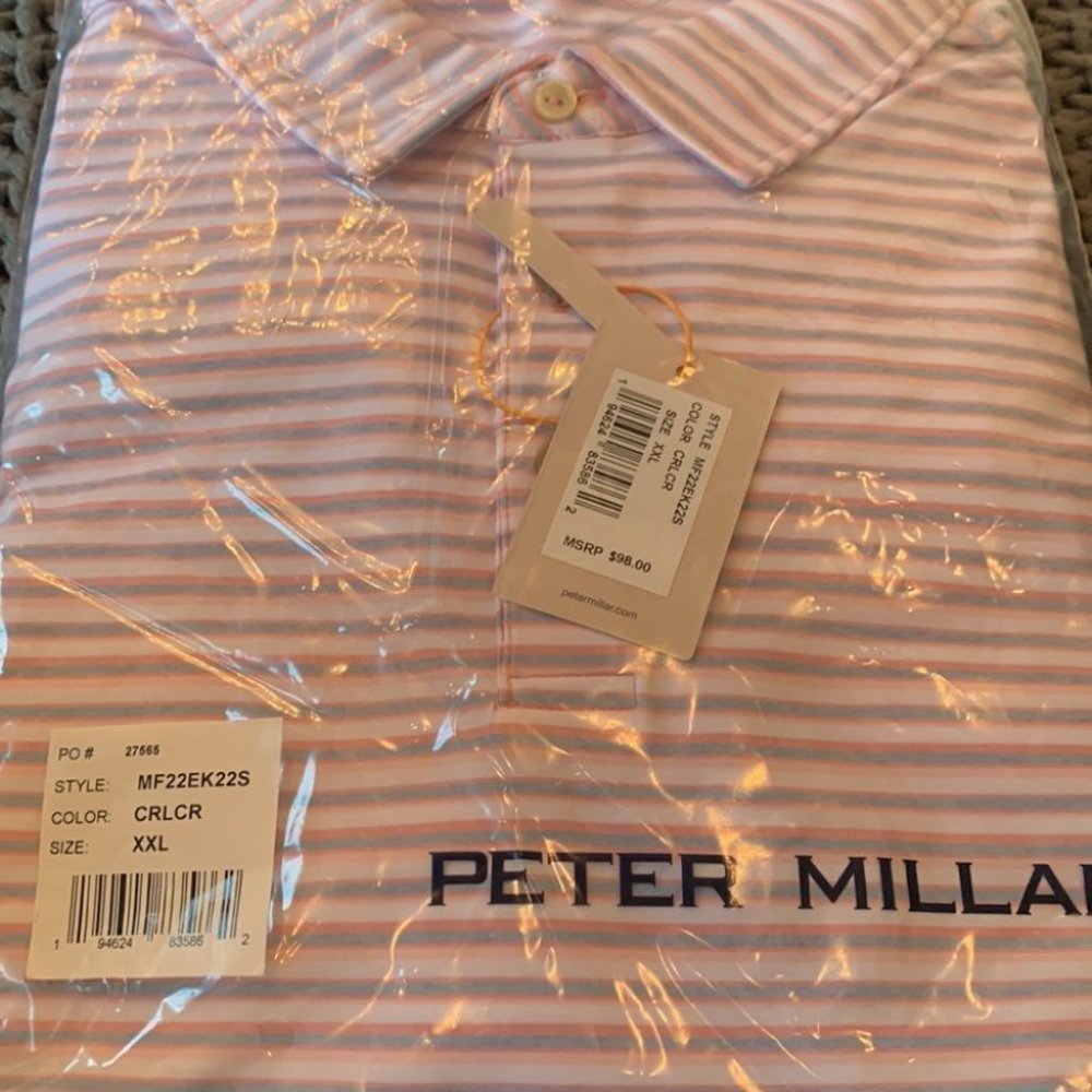 Peter Millar Captain Performance Jersey Polo XXL … - image 5
